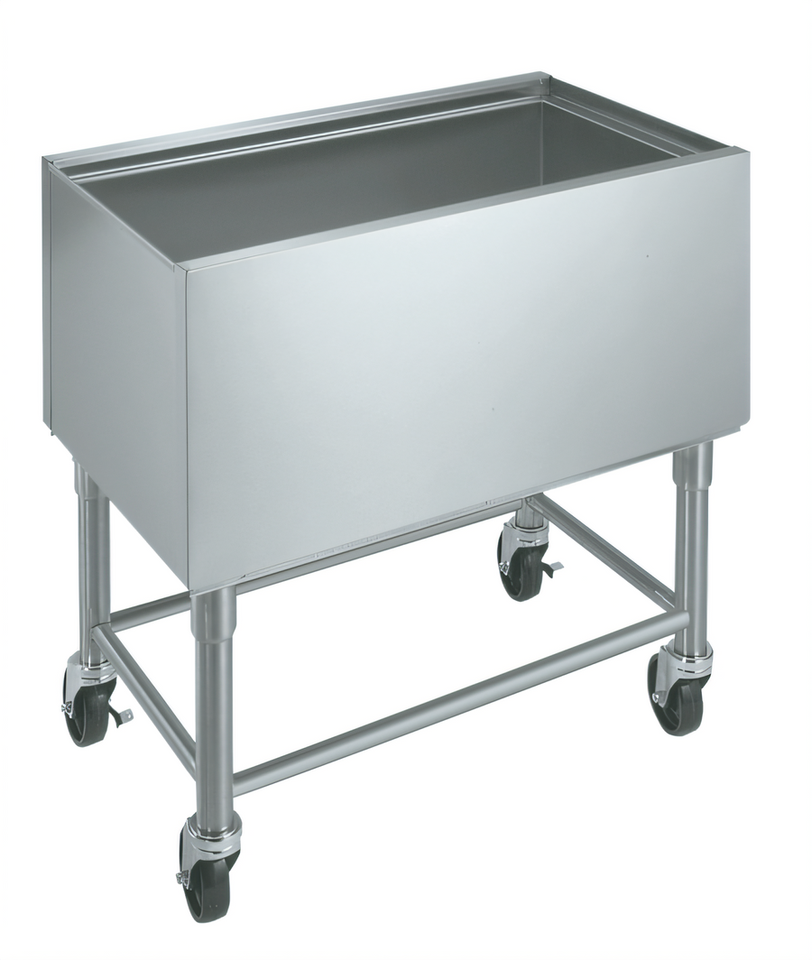 Product image #1 for Krowne Mobile Stainless Steel Ice Bin with Casters, 97 lb. Capacity, 30 x 18-1/2 x 30 Inches (MB-1830)