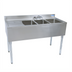 Thumbnail image #1 for BK Resources Three-Compartment Underbar Sink with Left Drainboard, Faucet, and Backsplash