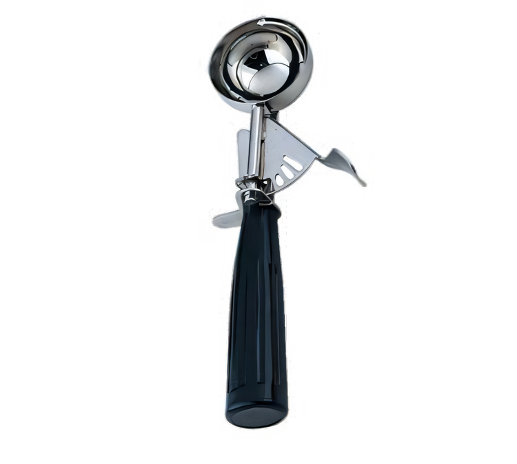 Product image #2 for 1 oz Stainless Steel Thumb Press Ice Cream Scoop with Black Plastic Handle
