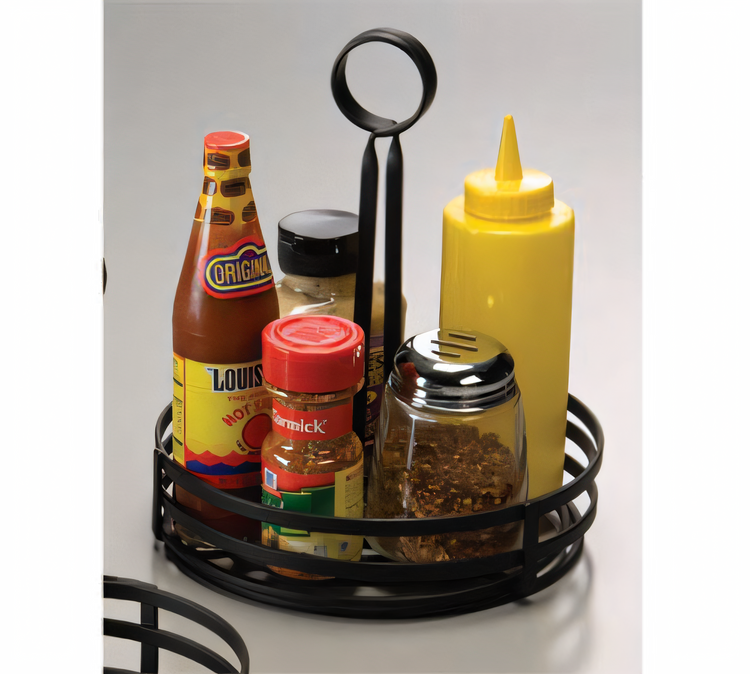 Product image #1 for American Metalcraft Round Flat Coil Wrought Iron Condiment Basket, Black