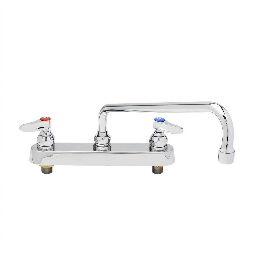 Product image #1 for T&S Brass B-1123 Deck-Mounted Workboard Faucet with 12-Inch Swing Nozzle, 8-Inch Centers