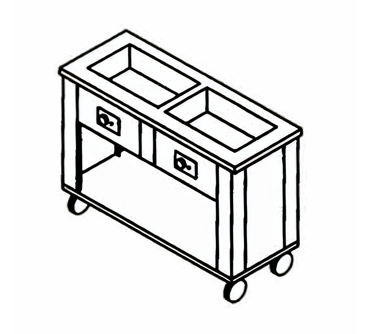 Product image #1 for DineXpress DXP3HFSL 3-Well Slimline Electric Mobile Hot Food Counter