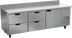 Thumbnail image #1 for Beverage-Air Three-Section Worktop Refrigerator with 4 Drawers and 1 Door, 93 Inches, Side-Mounted Self-Contained, Stainless Steel