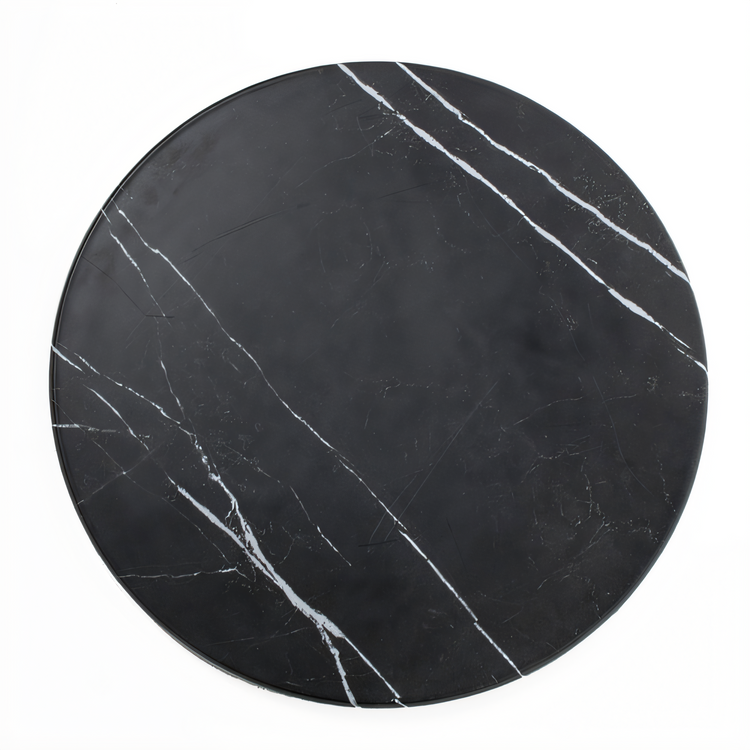 Product image #1 for 21-1/2-Inch Round Melamine Serving Board with Black Marble Pattern