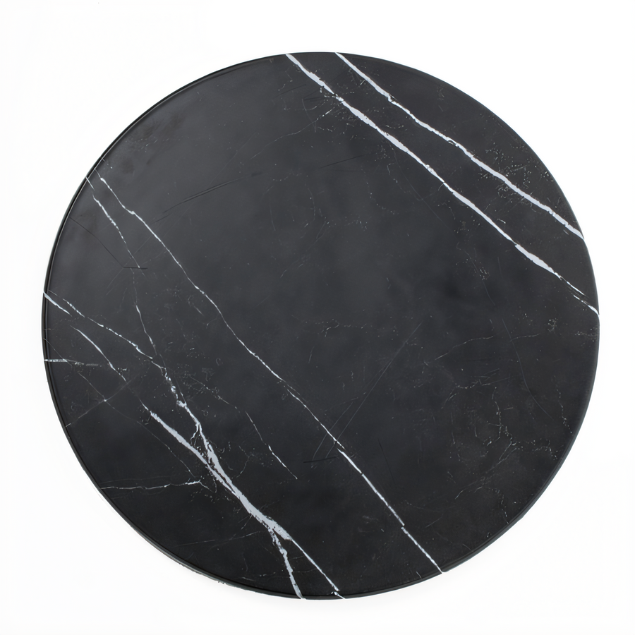 Product image #1 for 21-1/2-Inch Round Melamine Serving Board with Black Marble Pattern