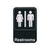 Thumbnail image #1 for Winco Restrooms Information Sign with Symbol, 6 x 9 Inch, Black with White Imprint