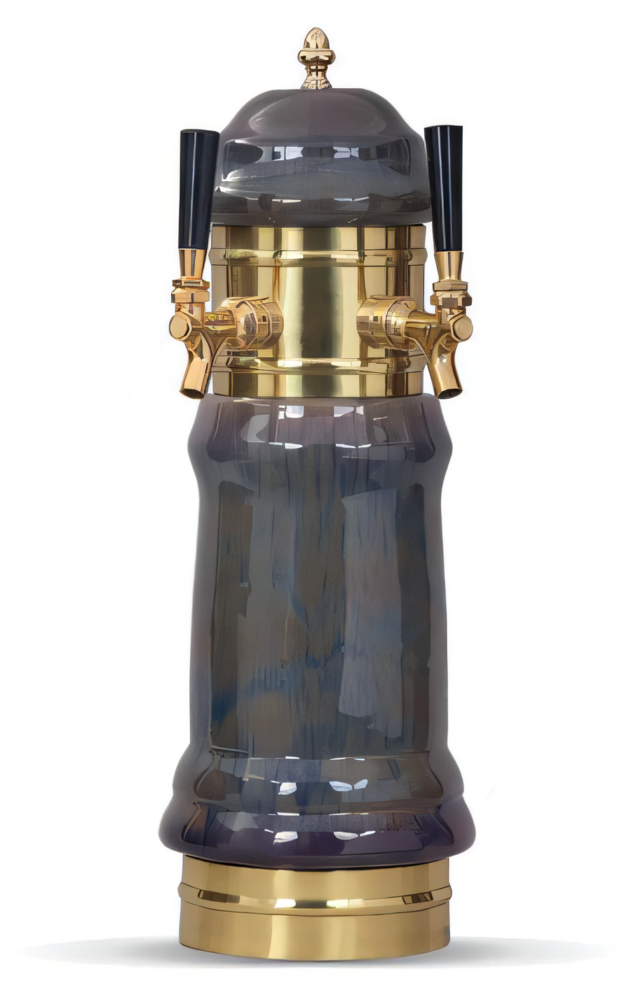 Product image #1 for Glastender Rembrandt 3-Faucet Air-Cooled Countertop Draft Dispensing Tower with Surface-Mount Drain Pan, Polished Brass Finish
