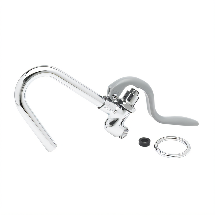 Product image #1 for T&S Brass Pre-Rinse Self-Closing Hook Nozzle and Spray Valve, 10-1/2 Inch, Chrome-Plated Brass