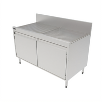 Perlick Top Shelf 48-Inch Full-Depth Underbar Storage Cabinet with Drainboard Top and 6-Inch Backsplash