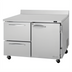Thumbnail image #1 for Turbo Air PRO Series 48-1/4-Inch Wide Two-Section Worktop Refrigerator with 1 Door and 2 Drawers