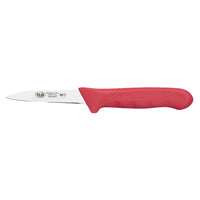 Winco Stäl 3-1/4 Inch Stamped Paring Knife with Red Polypropylene Handle, 2-Pack