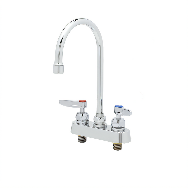 Product image #1 for T&S Brass B-1141-CR Workboard Faucet, Swivel Gooseneck, 4-Inch Centers, Deck Mount, Polished Chrome