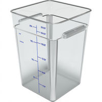 Squares 22 Qt Square Clear Polycarbonate Food Storage Container