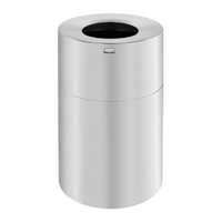 Rubbermaid Commercial Designer Line 55 Gallon Aluminum Open-Top Waste Receptacle with Rigid Plastic Liner