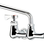 Thumbnail image #1 for Krowne Royal Series 14-808L Low-Lead 8-Inch Center Wall-Mount Commercial Faucet with 8-Inch Swing Spout and Ceramic Valves Case of 6