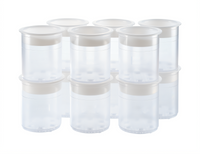 Transparent Synthetic Pacotizing Beaker Set with Lids, 12 Pack