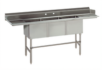 Advance Tabco Special Value 83 Inch Left-Hand 3-Compartment Sink Dishtable with 16 Inch Left Drainboard