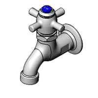 Heavy-Duty Wall-Mount Self-Closing Single Sink Faucet with 4-Arm Handle