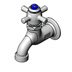 Thumbnail image #1 for Heavy-Duty Wall-Mount Self-Closing Single Sink Faucet with 4-Arm Handle