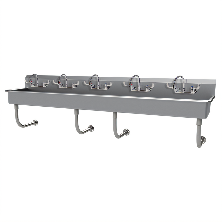 Product image #1 for Advance Tabco 100-Inch Wall-Mounted ADA-Compliant 5-Station Multiwash Hand Sink with 5 Faucets