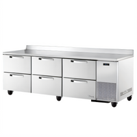 True SPEC SERIES 93-Inch Three-Section Deep Worktop Refrigerator with 6 Drawers