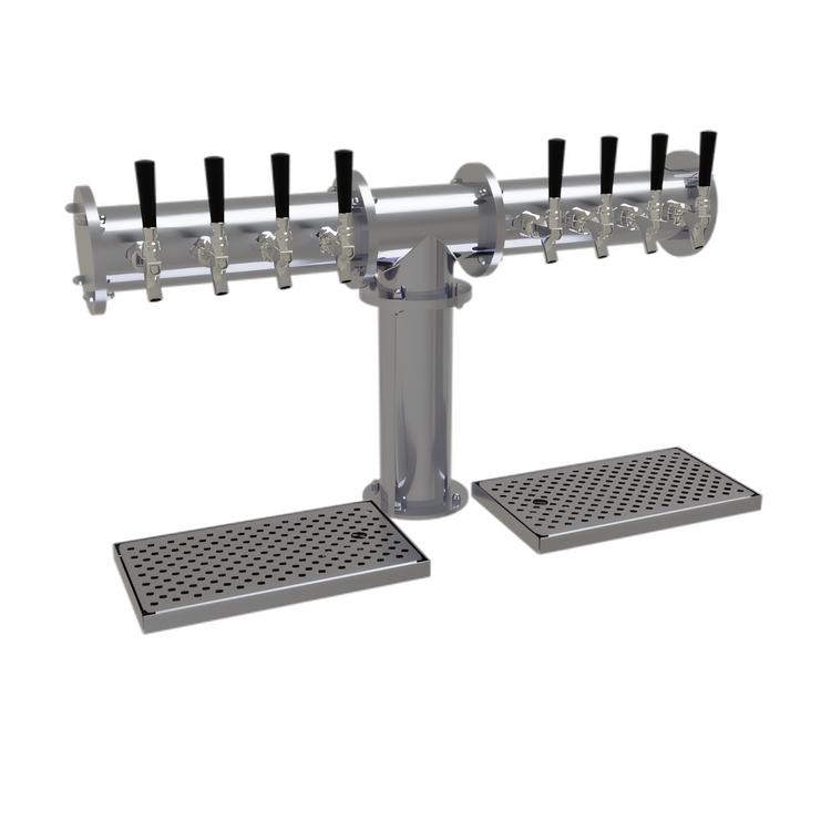 Product image #1 for Glastender Pipe Tee 8-Faucet Glycol-Cooled Countertop Draft Dispensing Tower