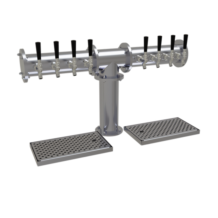 Product image #1 for Glastender Pipe Tee 8-Faucet Glycol-Cooled Countertop Draft Dispensing Tower