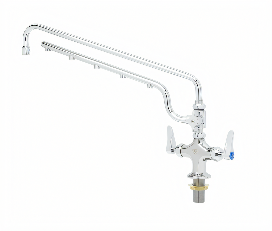Product image #1 for UltraRinse Single-Hole Deck Mount Mixing Faucet with 18-Inch Swing Nozzle and 16-Inch Spray Arm