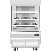 Everest Refrigeration Vertical Open-Air Display Merchandiser, 9.3 Cu. Ft., Self-Contained, White