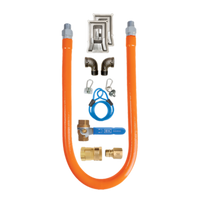 BK Resources Set-Pro Gas Hose Connection Kit with 48 Inch x 3/4 Inch I.D. Stainless Steel Hose
