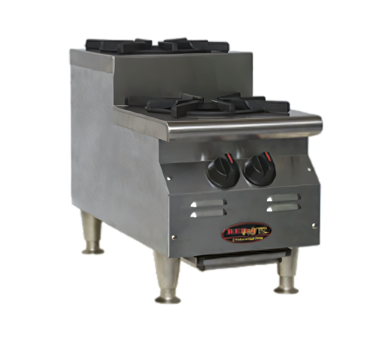 Product image #1 for RedHots Chef's Line Step-Up Countertop Gas Hot Plate, 2 Burners, Natural Gas, 12 Inch, 50,000 BTU