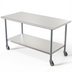 Thumbnail image #1 for KoolMore 60-Inch x 30-Inch 18-Gauge 304 Stainless Steel Commercial Work Table with Undershelf and Locking Casters