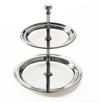 American Metalcraft Two-Tier Round Stainless Steel Display Stand