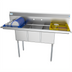 Thumbnail image #1 for KoolMore 60 Inch Commercial 3-Compartment Stainless Steel Sink with Dual Drainboards and Backsplash
