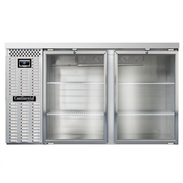 Product image #1 for Continental BB59NSSGD 59" Stainless Steel Refrigerated Back Bar Cooler with Glass Doors