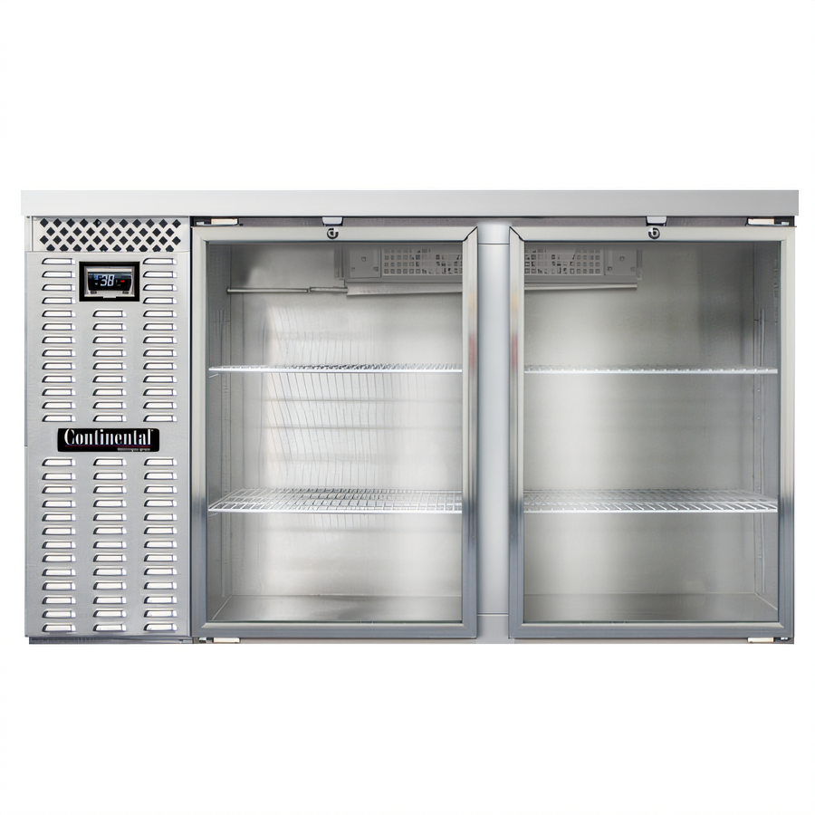 Product image #1 for Continental BB59NSSGD 59" Stainless Steel Refrigerated Back Bar Cooler with Glass Doors