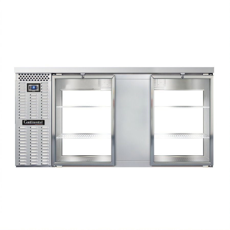 Product image #1 for Continental Refrigerator BB69SNSSGDPT 69" Shallow Depth Four-Glass Door Pass-Thru Back Bar Cooler