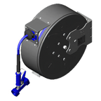 Thumbnail image #1 for T&S Brass B-7242-C02 Enclosed Retractable Hose Reel System with 3/8" x 50' Hose and Rear-Trigger Spray Gun, Epoxy-Coated Steel