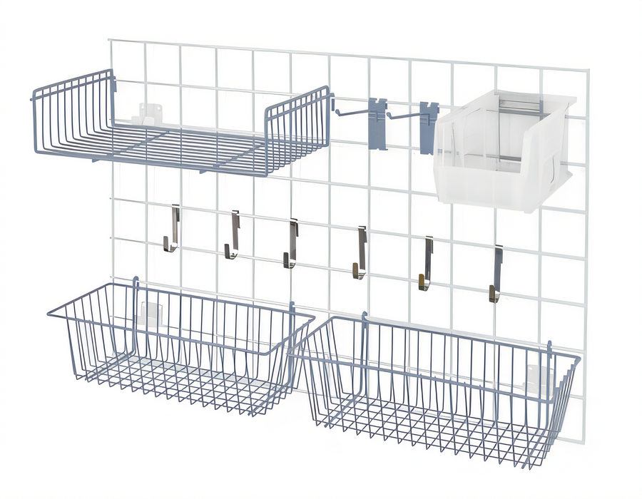 Product image #1 for Quantum Store Grid Accessory Pack with Baskets, Shelf, Hooks and Clear Bin