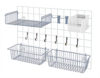 Quantum Store Grid Accessory Pack with Baskets, Shelf, Hooks and Clear Bin