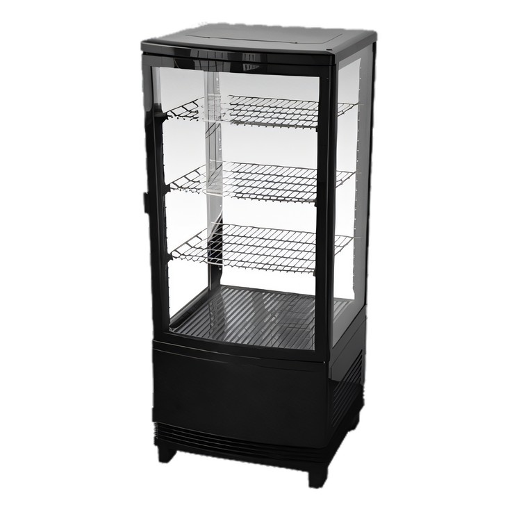 Product image #1 for Omcan 17-Inch Countertop Four-Sided Glass Refrigerated Showcase, Single Door, 2.9 Cu. Ft.