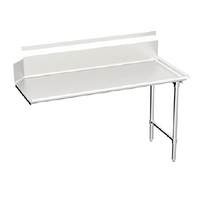 60-Inch Right-Side Straight Clean Dish Table, 304 Stainless Steel