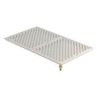 Perlick Drop-In Stainless Steel Drip Tray Trough with 2 Removable Glass Racks, 42 x 12 Inch