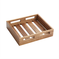 American Metalcraft Acacia Wooden Serving Crate, Square, 11-1/4 Inch