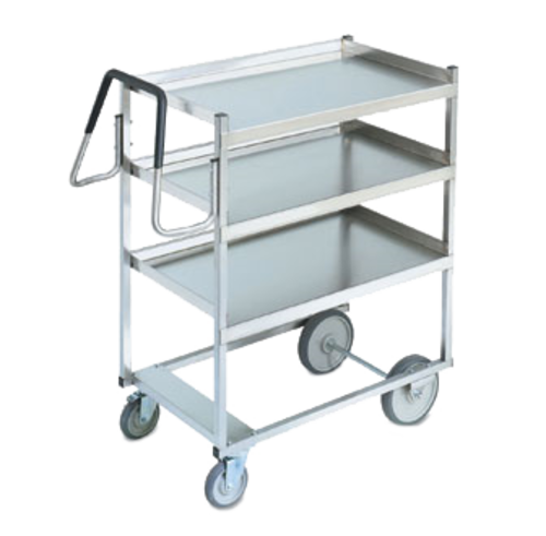 Product image #1 for Vollrath Heavy-Duty Stainless Steel 3-Shelf Bus Cart with Raised Lower Shelf, 900 lb Capacity