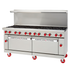 Thumbnail image #1 for American Range AR-24G-8B-CC 72-Inch Gas Restaurant Range with 24-Inch Griddle, 8 Open Burners, and 2 Convection Ovens