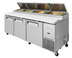 Thumbnail image #1 for Turbo Air Super Deluxe Three-Section Pizza Prep Table with Self-Cleaning Condenser, 31 Cu. Ft., 93-1/8-Inch Wide