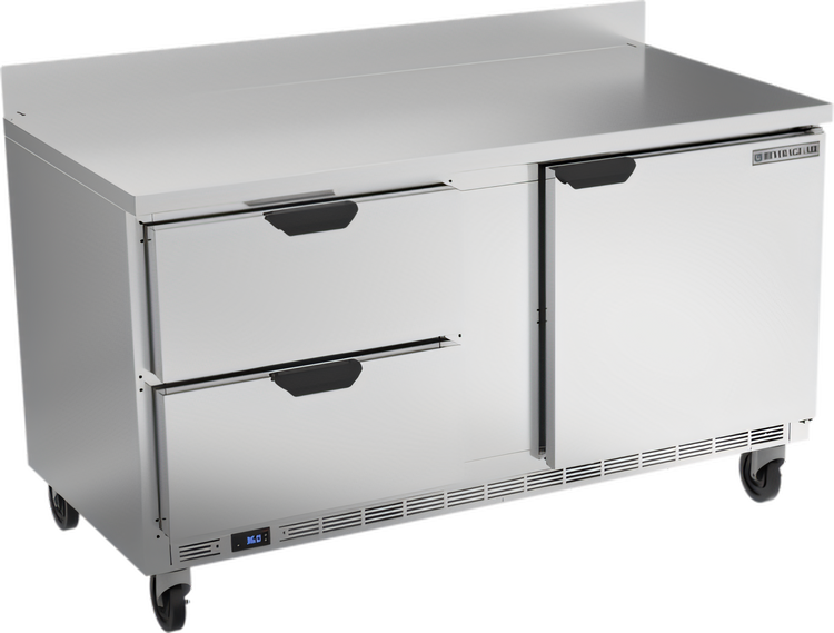 Product image #1 for Beverage-Air 60-Inch Two-Section Worktop Refrigerator with 2 Drawers and 1 Door