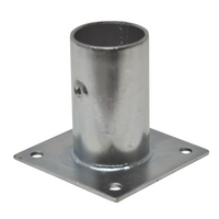Galvanized Sink Leg Socket with Plate for 1-5/8-Inch Tubing