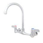 Thumbnail image #1 for BK Resources WorkForce BKF-8W-5G-G Lead-Free Commercial Pre-Rinse Faucet, Backsplash Mount, 8" Centers, 5" Gooseneck Spout